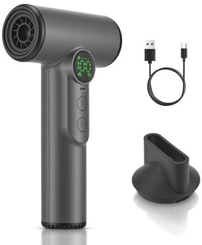 Secador de pelo inalámbrico con batería, secador de pelo de viaje - 3 velocidades y 3 temperaturas, secador de pelo inalámbrico con batería, secador de pelo portátil con pantalla digital para acampar