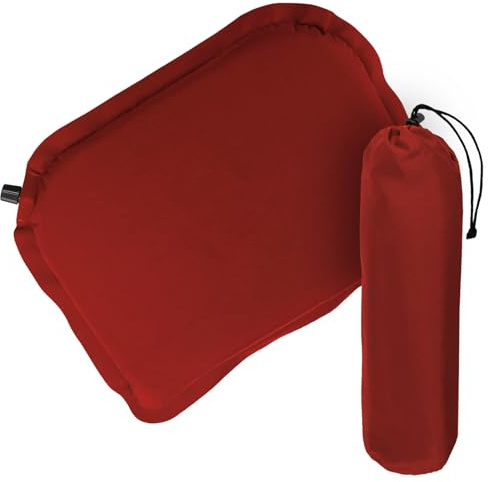 ALPIDEX Cojín Asiento Aislante 40 x 30 x 3,8 cm Estadio Acampada Aire Libre Colchoneta Asiento Autohinchable Térmico Portátil Impermeabile, Color:Rojo energia