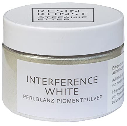 Resin Kunst Perlglanz Pigmentpulver, Interference White, 50g, Mica Pulver, Farbpigmente, Farbe für Kunstharz, Epoxidharzfarbe in weiß
