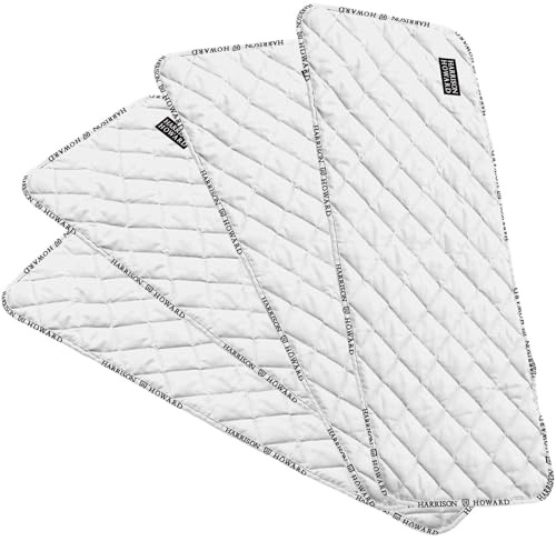 Harrison Howard Quilted Horse Leg Wraps, Standing Wraps for Horses Stable & Recovery, Soft Padded Horse Bandage Liners-White L