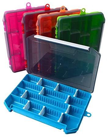 KemFish Angelbox Tacklbox Hardbaits Farbig Köderbox für Spinner Barschwobbler Blinker oder Gummifische Angelkasten für Kunstköder