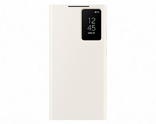 Samsung Smart View Wallet Smartphone Case EF-ZS918 für Galaxy S23 Ultra, Handy-Hülle, Kartenfach, Sichtfenster, Cream