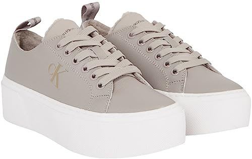 Calvin Klein Jeans Damen Cupsole Sneaker Flatform Low Schuhe, Beige (Porpoise), 39