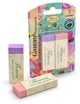 Blister 2 gommes Pigna Nature Flowers