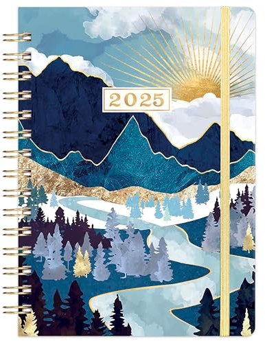 Terminplaner 2025 - Kalender 2025 von January 2025 bis December 2025, Wochenplaner A5 mit Innentasche, Elastischer Verschluss, Kalender 2025 Buchkalender, 6.1 x 8.5in - Blau