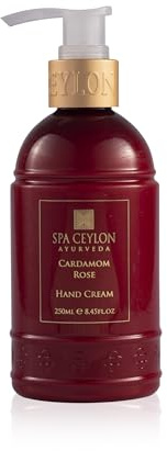 SPA CEYLON Cardamom Rose Hand Cream | Nourishing Hand Moisturizer with Mango Butter | Kokum Butter & Rice Bran | Uplifting Natural Hand Care for All Skin Types