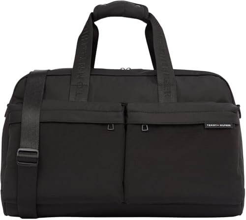 Tommy Hilfiger Bolsa Duffle Hombre Element Repreve Bolsa de Viaje, Negro (Black), Talla Única