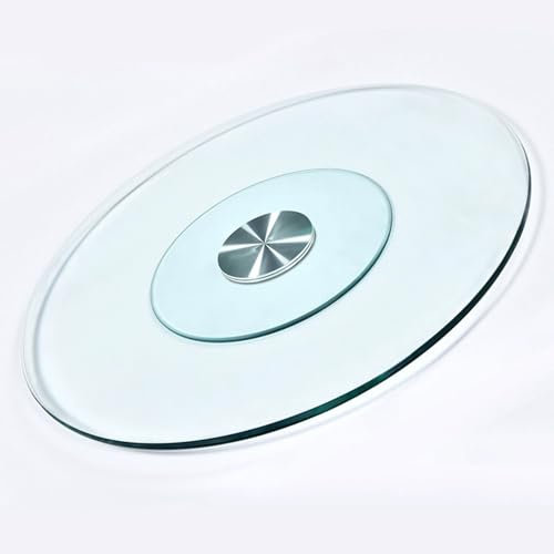 Lazy Susan In Vetro Da 60-80 Cm, Piatto Girevole Rotondo, Formaggiera Da Tavola Trasparente, Piatto Girevole Per Torte, Piatto Di Servizio Centrotavola Antiscivolo, Per Tavolo Da Pranzo(80cm)