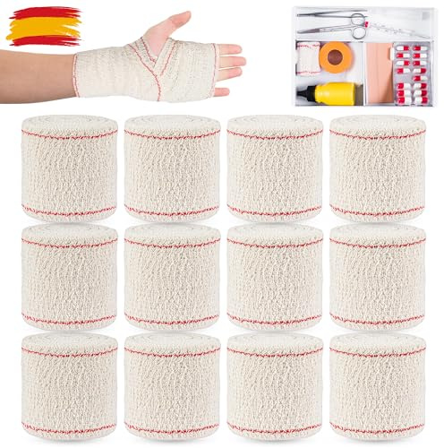 Vendas Elasticas Crepe Sin Latex 12 Unidades 4 Metros x 7 cm (1)