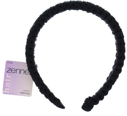 Zenner Bandeau Tressé - Accessoire Cheveux Élégant pour Tous Styles, Confortable et Polyvalent - Noir