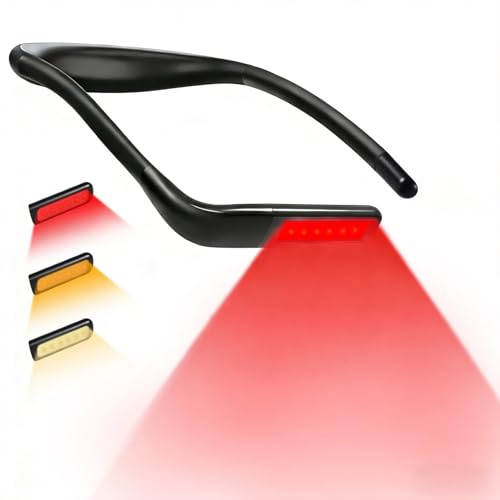 Finezeal 630nm Red Neck Reading Light - Zero Blue Light, Rechargeable Dimmable Portable LED Red Neck Book Lamp for Reading, Crafts, Knitting, Crochet at Night, Ideal Gift for Readers and Craft Lovers