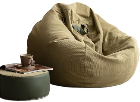 QWWQYDY Överdrag till sittsäck med sittsäck 【Ingen stoppning! Du måste köpa fyllningen separat!】(Mörkgrön, D70 cm-emtpy Cover)