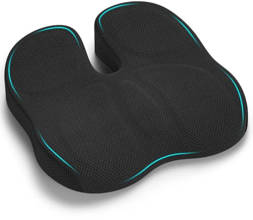 Retazly Orthopädisches Sitzkissen, Steissbeinkissen Entlastung, Ergonomisches Sitzkissens Bürostuhl, Komfortabel Sitzkissen Stuhl, Stress Abbauen Stuhlkissen Sitzpolster für Büro Auto (Schwarz)