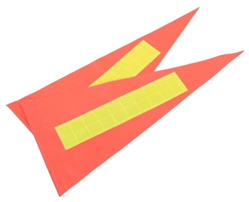 DEARMAMY 2pcs Orange Triangle Reflective Safety Flags for Bike Cycling High Visibility Warning Pennant Compatible with Pole Rear Bicycle Safety Flags for Outdoor Riding