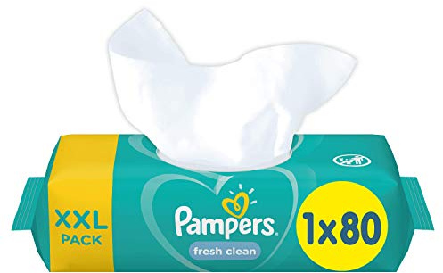 Pampers 80 Lingettes pour bébé, Fresh Clean avec parfum frais, testées dermatologiquement