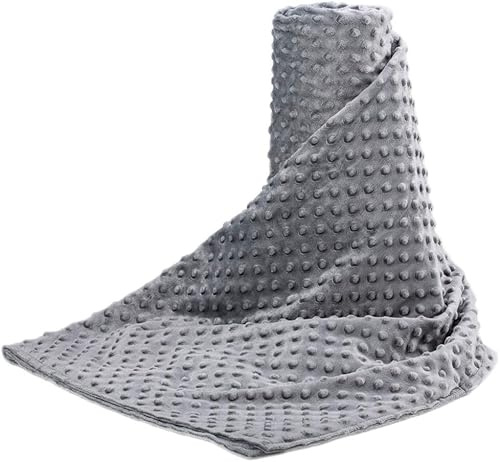 Acdyion Weighted Blankets Removable Duvet Cover for Adults Queen Size (60x80),Heavy Blanket Duvet Cover with Soft and Comfort Minky with 12 Ties,Machine Washable Soft Weighted Blanket Cover (Grey)