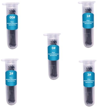 Chiloskit 500 spilli per insetti, stile vintage, in acciaio inox, ideali per collezionisti di farfalle, per laboratorio scolastico, entomologia, 5 misure