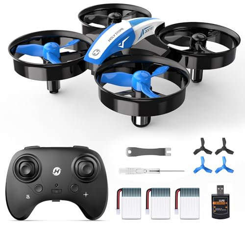 Holy Stone HS210 Mini Drohne für Kinder,RC Quadrocopter Mini Drone mit 3 Akkus,21 Min. Lange Flugzeit,Automatische Höhenhaltung,360°Rollen,Kopfloss Modus,One Key Start Anfänger Blau