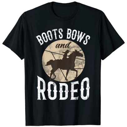 Boots Bows And Rodeo Horse Racing Equine Rider Animal Lover T-Shirt