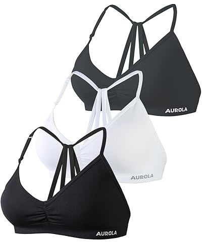 AUROLA, Mercury, Sujetadores Deportivos para Mujer, atléticos, extraíbles, Acolchados, sin Espalda, con Tirantes, Minimalistas, Small