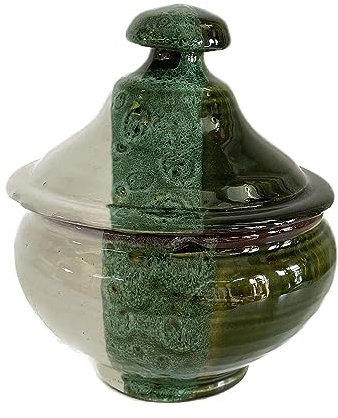 Marokkanische Schüssel mit Deckel für Saucen, Gewürze, Zuckerdose, Tajine aus Keramik, handbemalt, Maße ca.: Durchmesser 13 x Höhe 15 cm