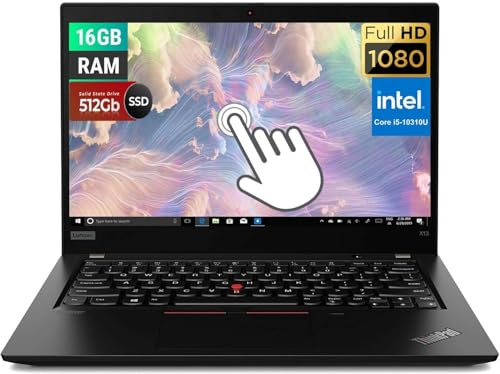 Lenovo ThinkPad X13 Gen1 Touchscreen Laptop, 13.3-Inch FHD, Intel Core i5-10310U, 16GB RAM, 512GB SSD, US Keyboard, Win10 Pro(Renewed)