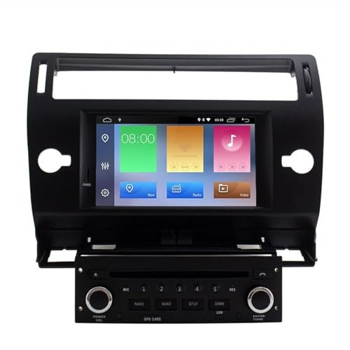 JINFOLI Lettore DVD for auto Android 10, for Citroen, C4 Quatre, for Triumph, 2004-2012 Multimedia 1 Din Autoradio WIFI Audio Navigazione GPS Stereo Impianto audio stereo per auto