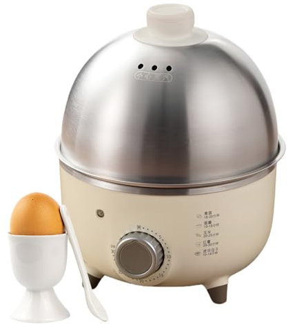 BOBVB Mini Egg Cooker, Electric Egg Boiler Breakfast Machine with Timer & Auto Shut-Off, for Steamed, Hard Boiled, Soft Boiled Eggs and Onsen Tamago