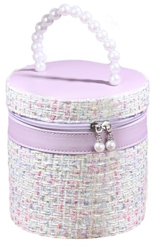 Trousse de maquillage ronde, sac rond avec miroir | Sac de maquillage de luxe, trousse cosmétique pour femme, étanche, seau rond, sac de maquillage, sac de toilette de voyage portable, organisateur