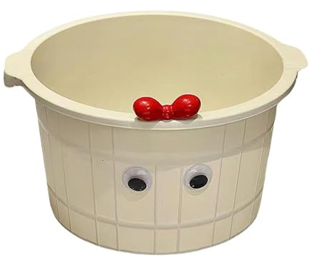 Milageto Vasca per massaggio ai piedi (altezza 8,66 pollici) leggera con punti massaggianti, vasca multiuso per pedicure e SPA per piedi, per, Bianco