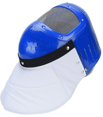 Alomejor Máscara de Esgrima, Casco de Malla Metálica Transpirable para Niños con Forro Antiperforación, Protector Facial para Entrenamiento y Competición de Espada de Sable de Aluminio (Blue)
