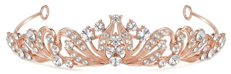 Prinsessa Guld Tiara, Drottningskrona med Strass och Kristaller, Elegant Damtiara för Bröllop, Flickas Födelsedagskrona, Hårtillbehör för Födelsedag, Bröllop, Årsfest