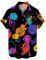 Herren Hawaii Hemd Kurzarm Button Down Freizeithemd Floral Hemd 3D Gedruckt Slim Fit Hawaiihemd Sommer Aloha Strand Shirts(Black,XXL)