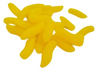25pcs Artificial Maggots Buoyant Pop Up Fluorescent Fluoro Fake Maggots for Fishing Soft and Lifelike Bait Trout and Carp Fishing Tackle (Fluorescent Yellow)