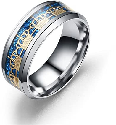 YAHOYA Kreative lumineszierende Kronenringe Luminous Dark Gold Farbe Edelstahl Ring Tourist Souvenir Männer und Frauen Schmuck