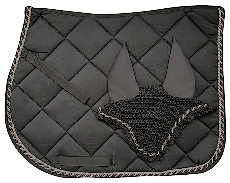 Horses Sottosella + Cuffia Regent Nero Pony, Stile e Comfort per Il Tuo Cavallo da Tosoni Selleria