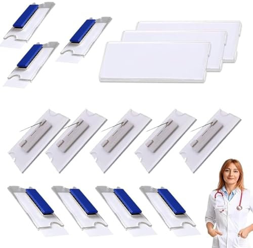 NOLACE Magnetische Namensschilder 10 Stück für Kleidung, Magnetbefestigung, Selbstbeschriftbar, mit Ihrem Logo, Namensschild für Kleidung