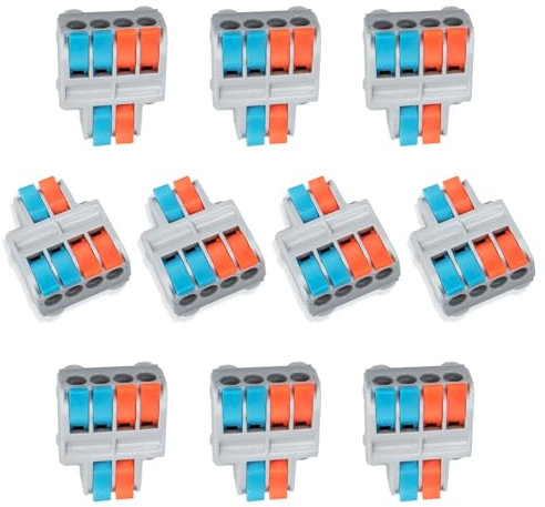 Innfeeltech 10 bornes de connexion avec connecteur de câble compact 2 - in 4 - out pour conducteurs flexibles et rigides SPL - 42