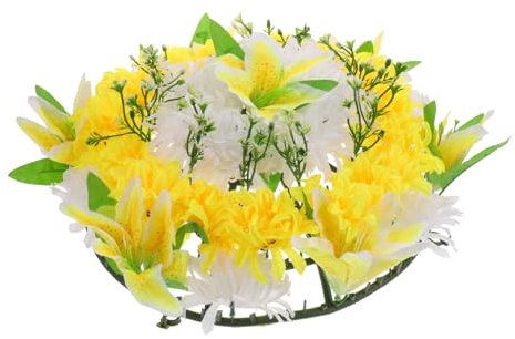 GETAJGHSD Guirnalda De De Flores Artificiales para Actividades Funerarias y Memoriales Wreath De Crisantemos Decoración para De