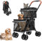 Joyfultails Hundebuggy Faltbar, Hundewagen Haustier Kinderwagen Hundebox Klappbar, Haustiere Buggy Geeignet für kleine Hunde und Katzen unter 20 kg (Schwarz)