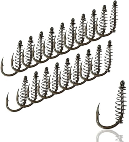 AMZfishing® Lot de 20 hameçons à pâte Bait Power Laser - 3 crochets pour pâte - Hameçons à truite - Hameçons de pêche tranchants - Hameçons de pêche et de pain (20, 8)
