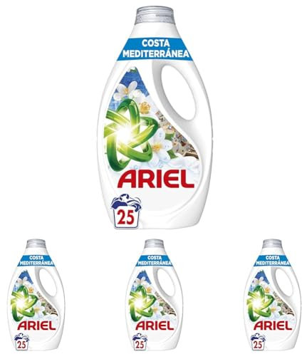 Ariel Detergente Lavadora Liquido 100 Lavados, Jabon Brisa Marina Y Jazmín, Edición Limitada Costa Mediterránea
