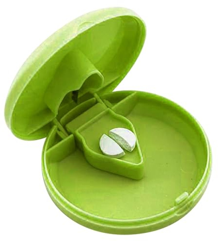 Tagliapillole | Tritatutto e contenitore per compresse a risparmio di manodopera per pillole piccole e grandi - Portapillole portatile facile da usare con fibbie per adulti, donne, uomini, anziani