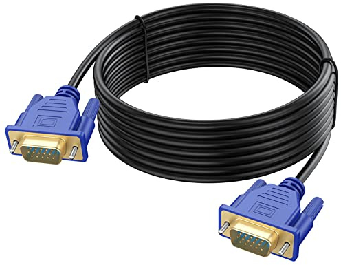 UVOOI VGA Cable 8FT, VGA Cord for Computer Monitor 8 Foot VGA Monitor Cable Shielded 1080P 15-Pin Gold-Plated for Laptop TV Projector Monitor