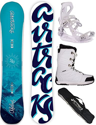 AIRTRACKS Snowboard Set Paquete Completo Tabla Orbelus Camber Mujer 145 + Fijaciones Master W + Botas Star W 38 + SB Bag