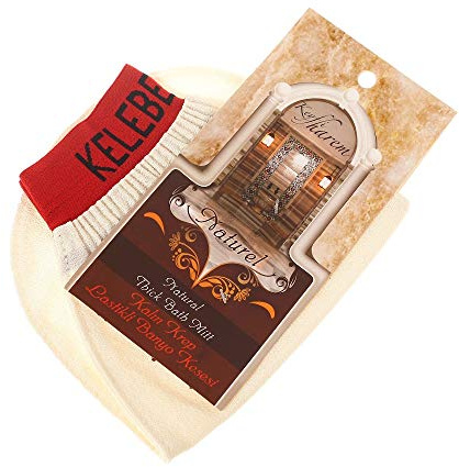 Kelebek Kese Guantes exfoliantes Kese para baño turco (hammam, exfoliante) con instrucciones de uso
