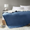 Comfort Spaces Gewichtsdecke, wendbar, für Erwachsene, Füllung aus Glasperlen Ganzjahresdecke, weich, schwer, gesteppt, warm, Velvet to Sherpa Navy, 60 in x 80 in/15 lb