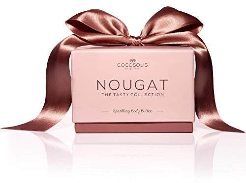 COCOSOLIS NOUGAT Bodycreme - 100% natürliche Körperlotion für Frauen- Luxuriöse Flüssigkeit,eleganter Glanz und Duft, Körpercreme mit Shea und Kakaobutter mit hellbraunem Akzent
