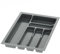 Sossai range-couverts Divio pour tiroirs de 40 cm de large, 33x49 cm – découpable, 6 compartiments, anthracite, bac à couverts de cuisine en plastique robuste