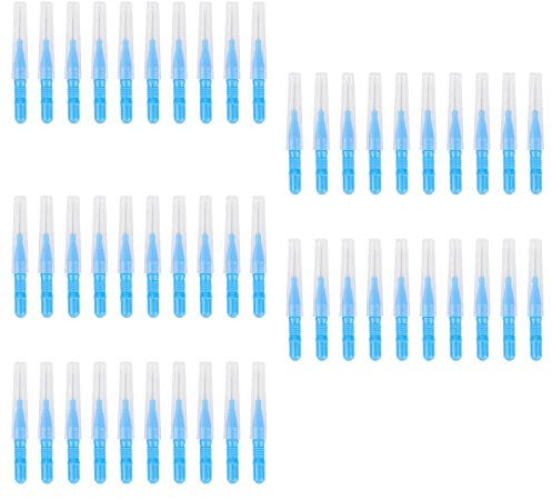 Interdentalbürsten Blau 50 Stück Dentalbürsten Zwischenraum Zahnbürste Zahnzwischenraumbürsten Zahnseide Zahnstocher Zahnreinigung Werkzeug,zur Effektiven Reinigung Der Zahnzwischenräume